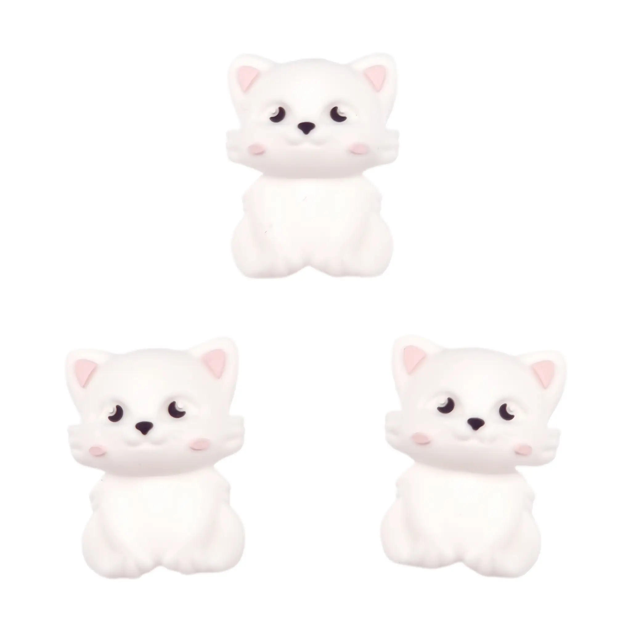 Sans nom-1325 Perle de silicone - 3D - Caro Cat - Blanc – Image 1