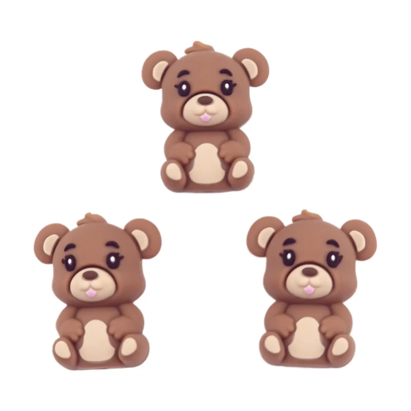 Silikonperle - 3D - Teddybär - Vollmilchschokolade