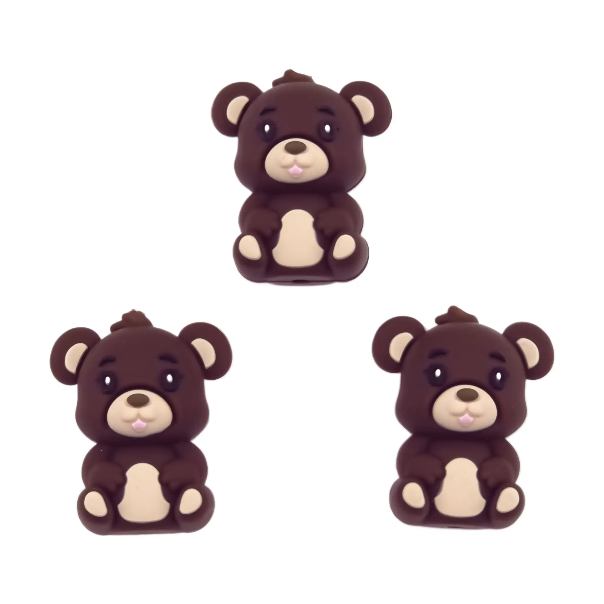 Namenlos-1331 Silikonperle - 3D - Teddybär - Schoko – Bild 1