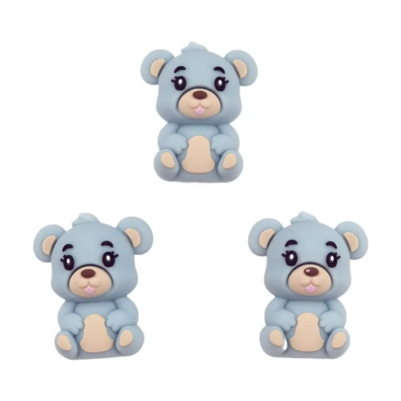 Silikonperle - 3D - Teddybär - Aqua