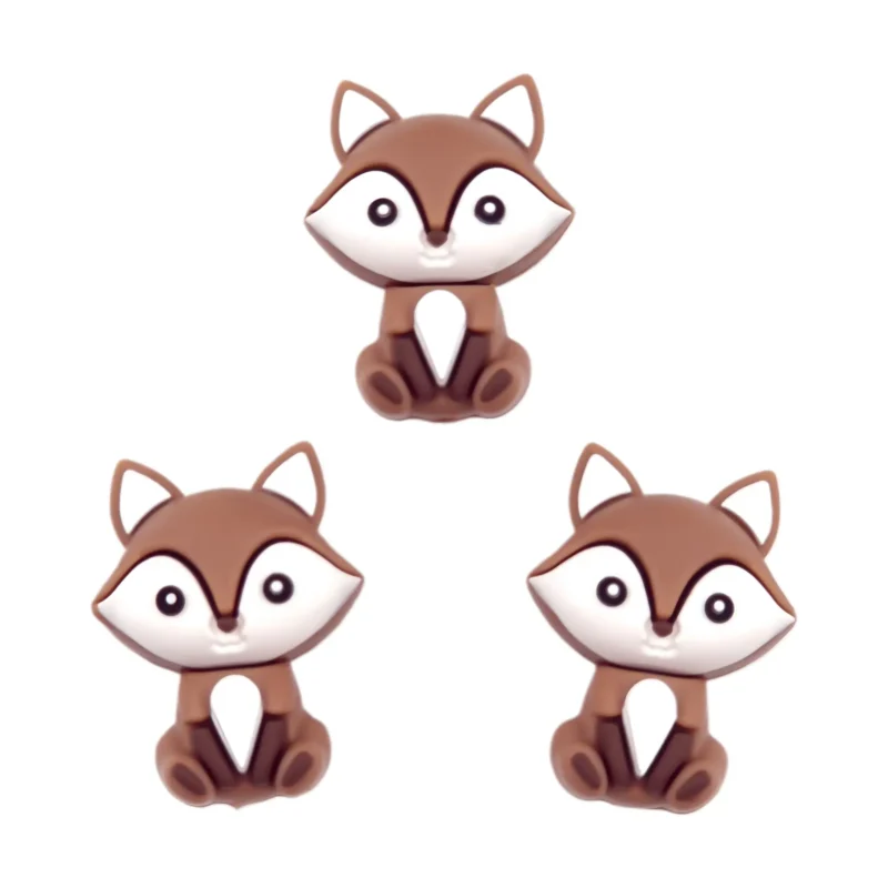 Perle de silicone - 3D - Reynaart le renard - Chocolat au lait