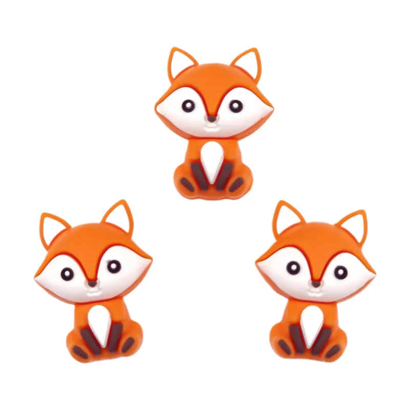 Siliconen kraal - 3D - Reynaart de Vos - Oranje