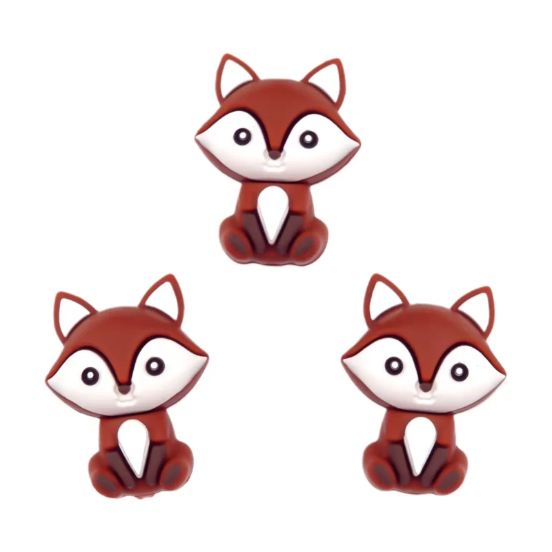 Perle de silicone - 3D - Reynaart le renard - Cajun