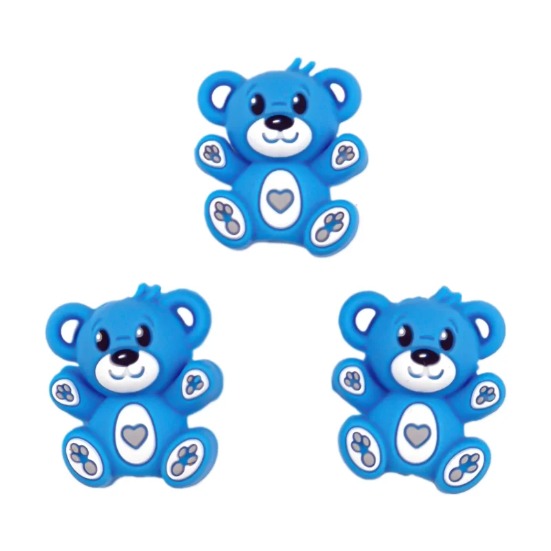 Silikon-Perle - 3D - Bär - Himmelblau