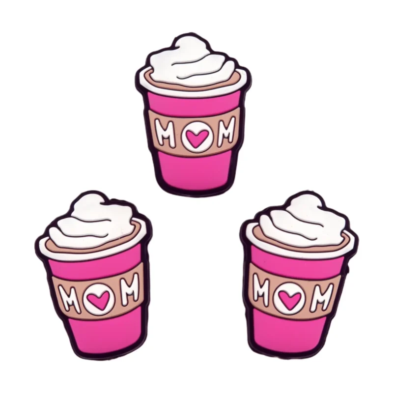 Siliconen Kraal - Coffee Cup - MOM - Fuchsia