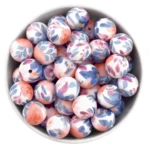 Silikonperlen - 14 mm - Abacus - Aquarelldruck – Bild 2