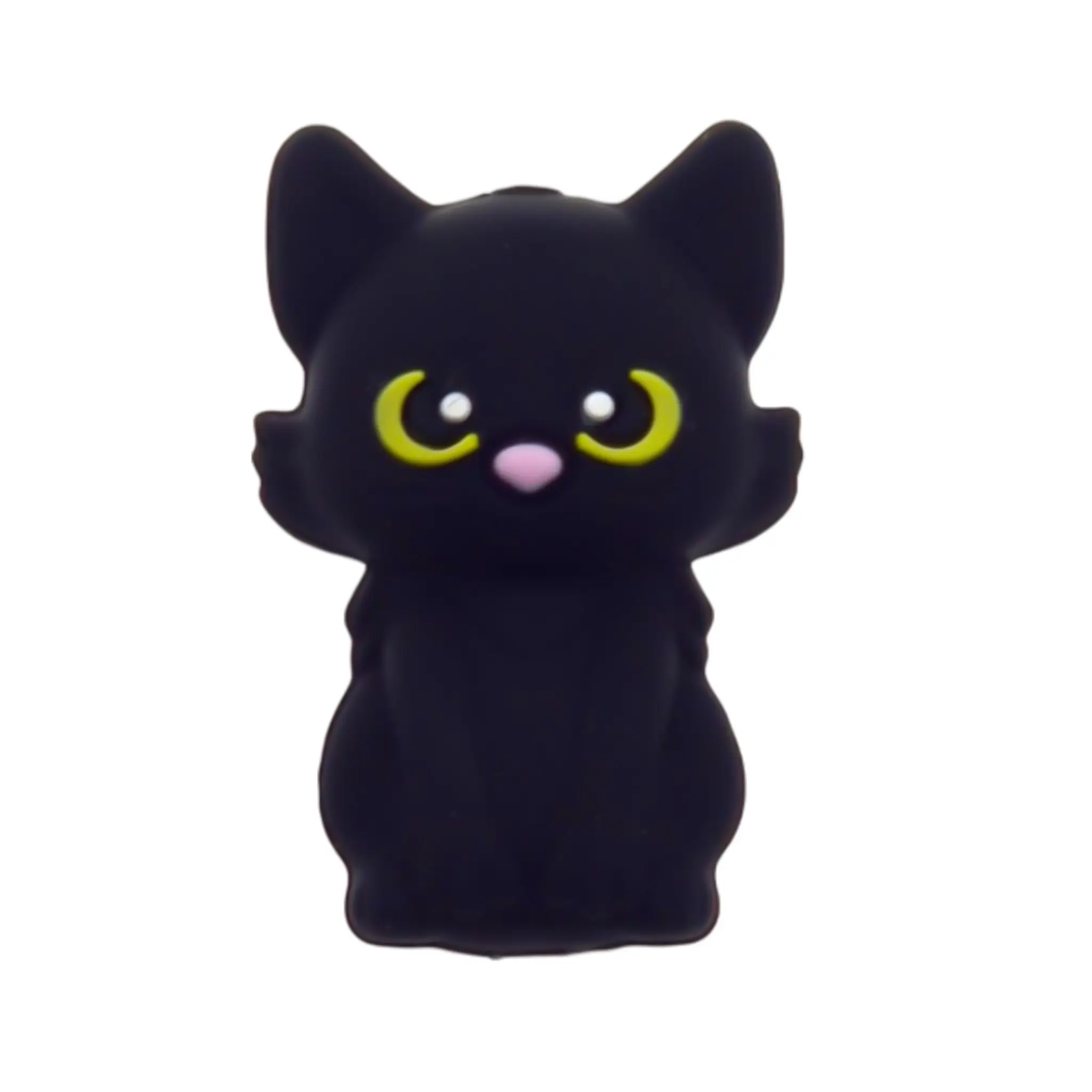 20250622_174636 Perle de silicone - 3D - Chat noir yeux verts – Image 1