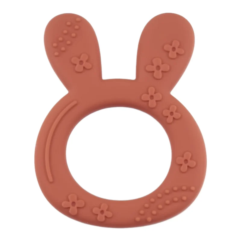 Silikon-Beißring - Relief - Kaninchen - Bernstein