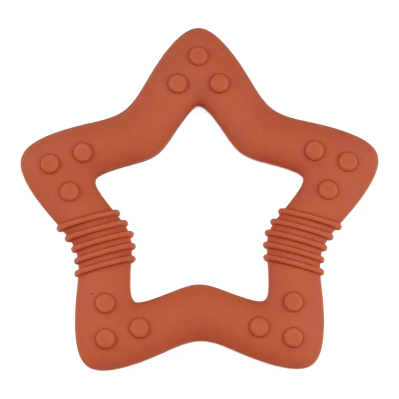 Silikon-Beißring - Relief - Stern - Bernstein