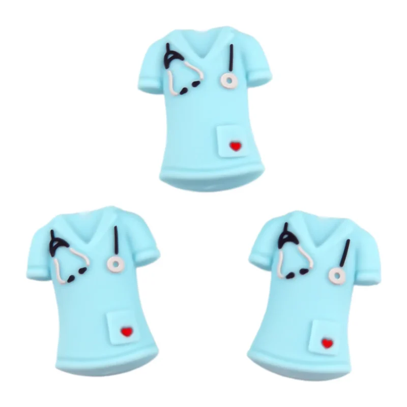 Silikonperlen - 3D - Krankenschwestern Uniform - Paradies Blau