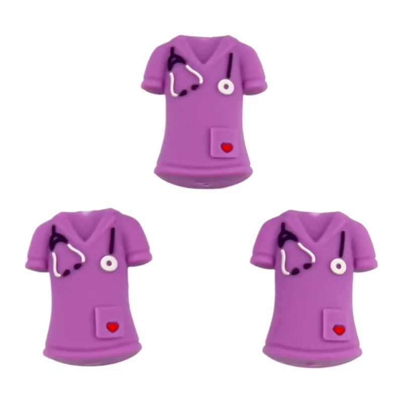 Silikonperlen - 3D - Krankenschwestern Uniform - Lila