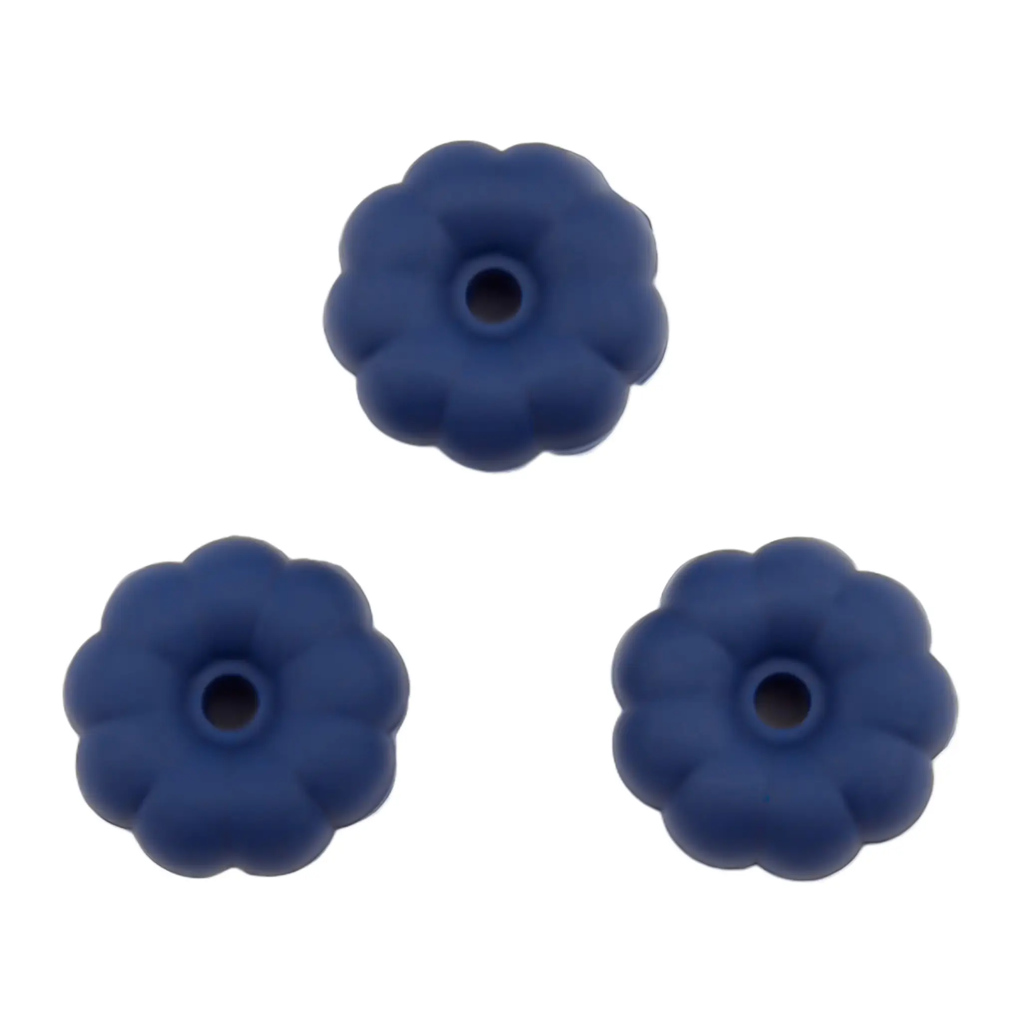 Namenlos-1473 Silikonperle - Kürbis - 8 mm x 16 mm - Matte Marine – Bild 1