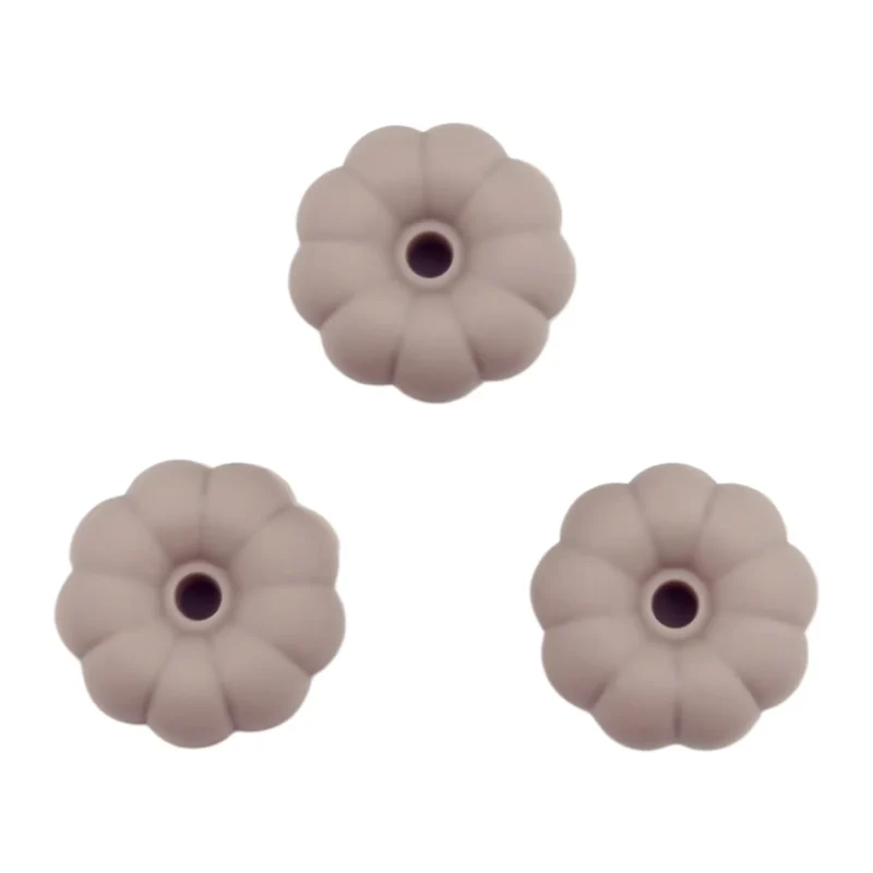 Perle de silicone - citrouille - 8 mm x 16 mm - argile