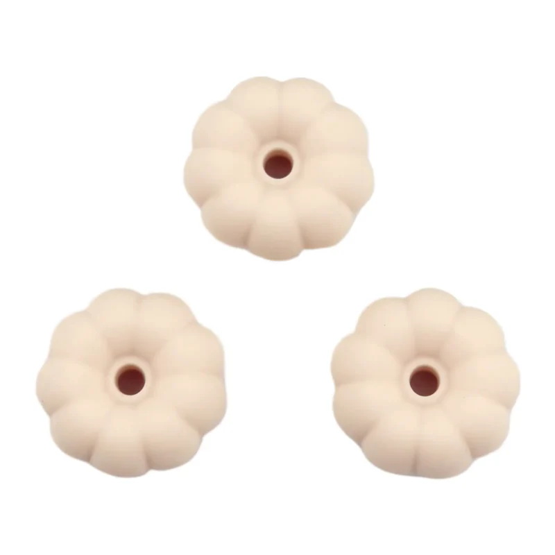 Perle de silicone - citrouille - 8 mm x 16 mm - ivoire