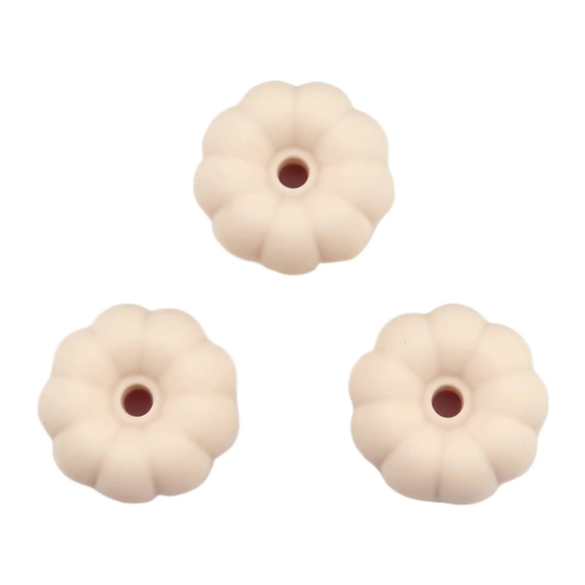 Namenlos-1478 Silikonperle - Kürbis - 8 mm x 16 mm - Elfenbein – Bild 1