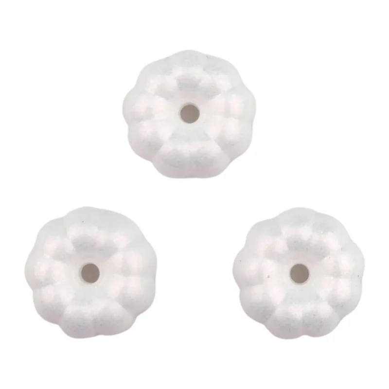 Silikonperle - Kürbis - 10 mm x 25 mm - Weißer Perlendruck