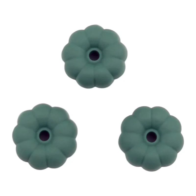 Perle de silicone - Citrouille - 8 mm x 16 mm - Thym foncé