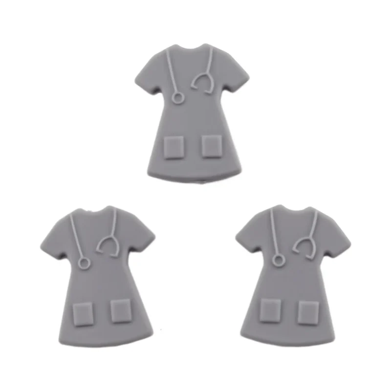 Silikonperlen - Krankenschwestern - Uniform Klein Mittelgrau