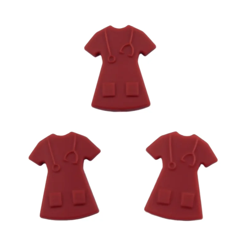 Silikonperlen - Krankenschwestern - Uniform Klein Rostrot