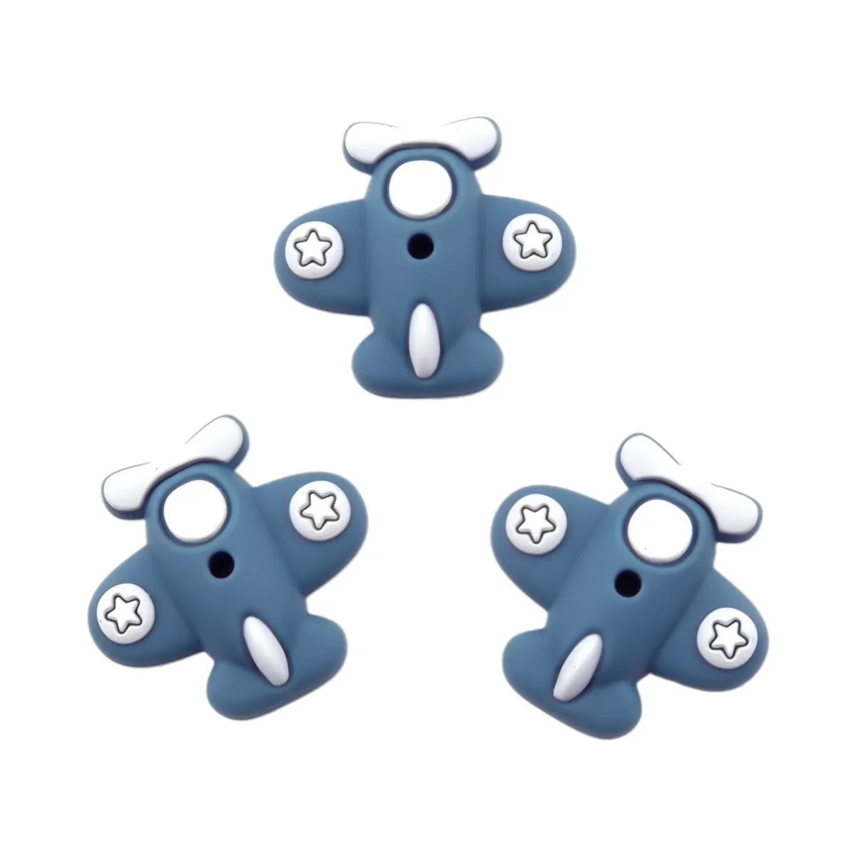 Perles de silicone - 3D - Avion - Gris pétrole - Gris glace – Image 2