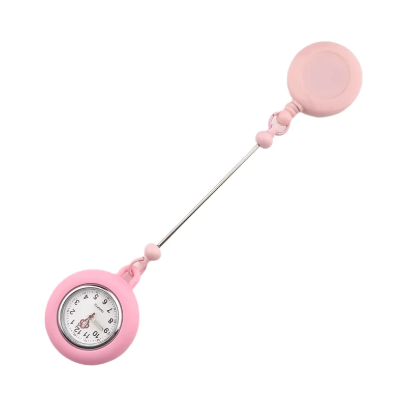 Badge Holder mit Kordelzug - Auffädelbare Krankenschwester Uhr - Peach Pink