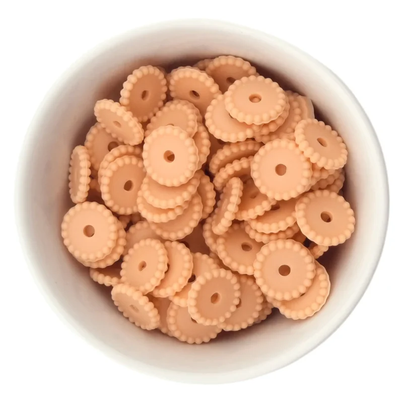 Siliconen kralen - Mini Dots - Tussenschijfje - Perzik Nude