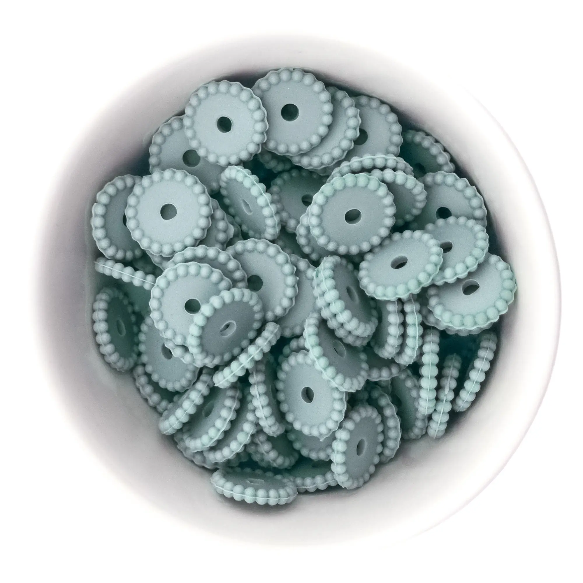 Naamloos-2003 Siliconen kralen - Mini Dots - Tussenschijfje - Aquamarijn - Afbeelding 1