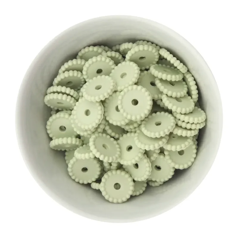 Siliconen kralen - Mini Dots - Tussenschijfje - Aloë