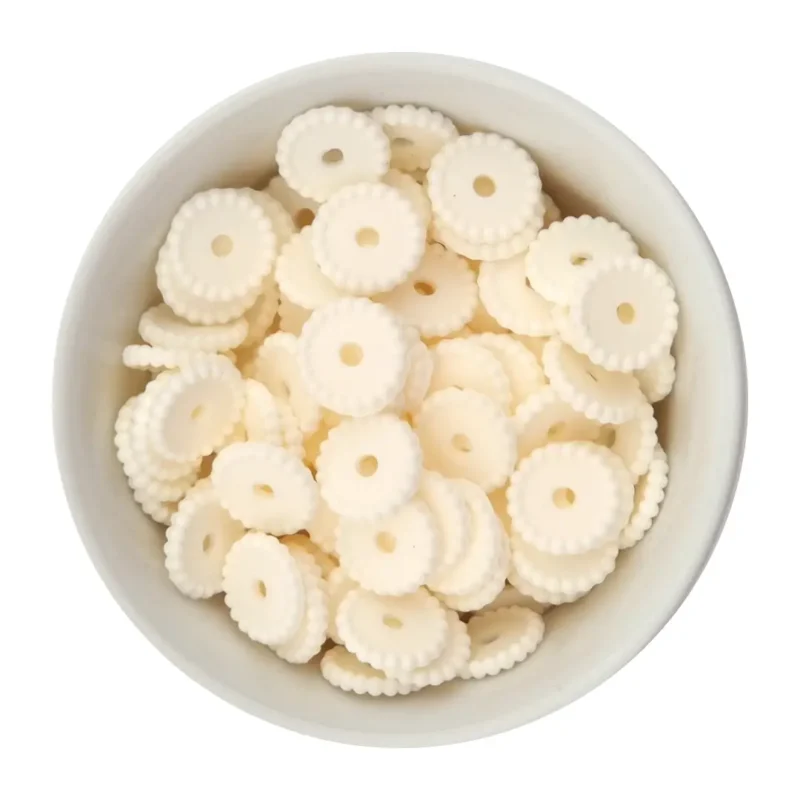 Siliconen kralen - Mini Dots - Tussenschijfje - Kokos