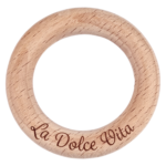 Houten ring - Gegraveerd - Beukenhout - La Dolce Vita - Knufl - 7 cm