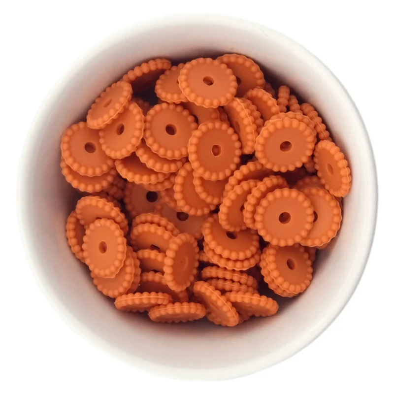 Siliconen kralen - Mini Dots - Tussenschijfje - Terracotta