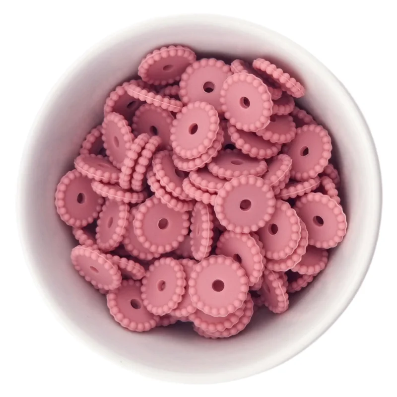 Siliconen kralen - Mini Dots - Tussenschijfje - Rose