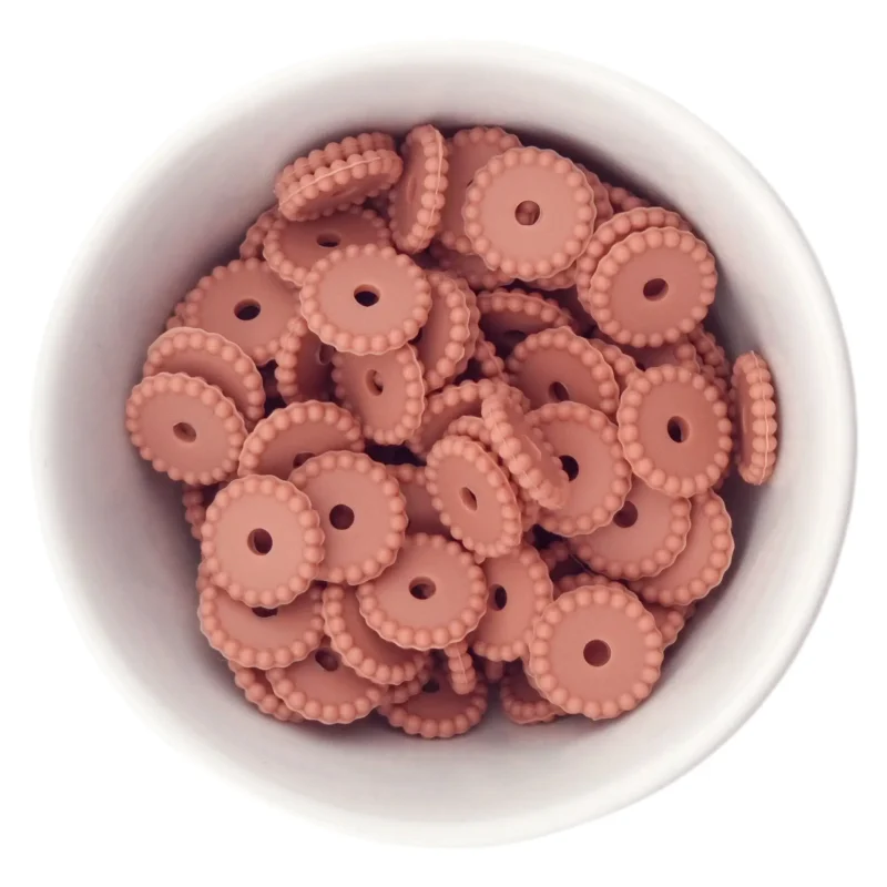 Siliconen kralen - Mini Dots - Tussenschijfje - Rosewood