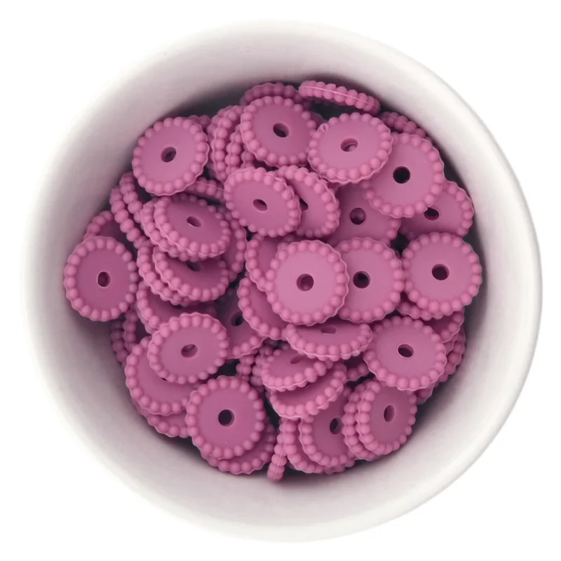 Siliconen kralen - Mini Dots - Tussenschijfje - Mauve