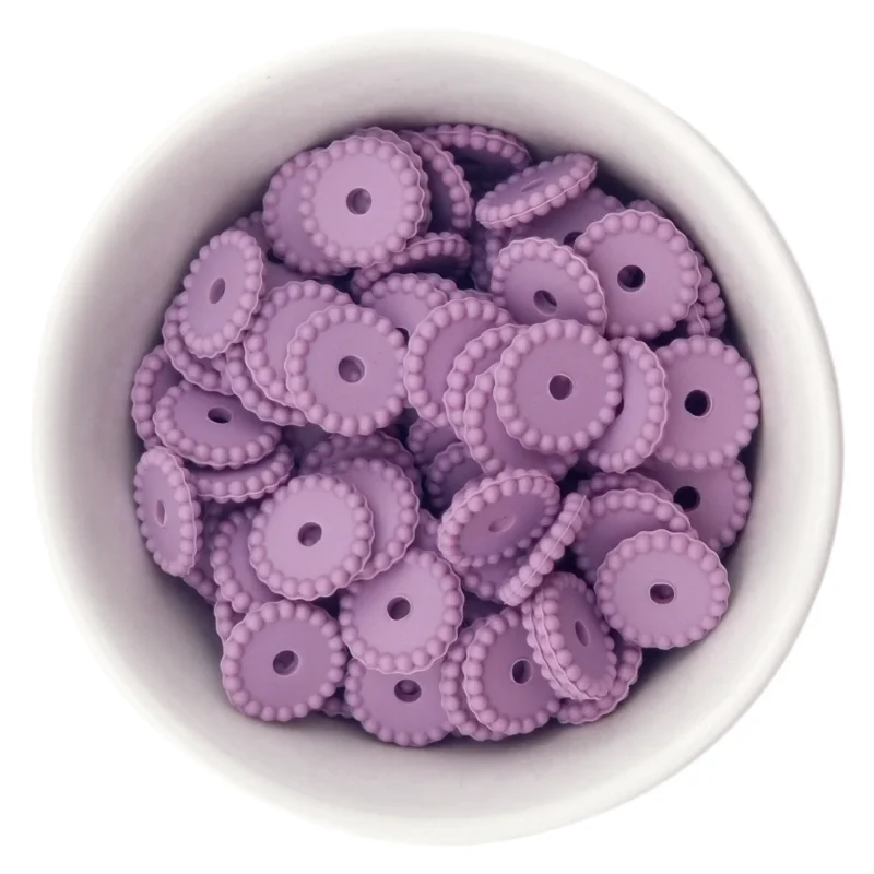 Siliconen kralen - Mini Dots - Tussenschijfje - Heide