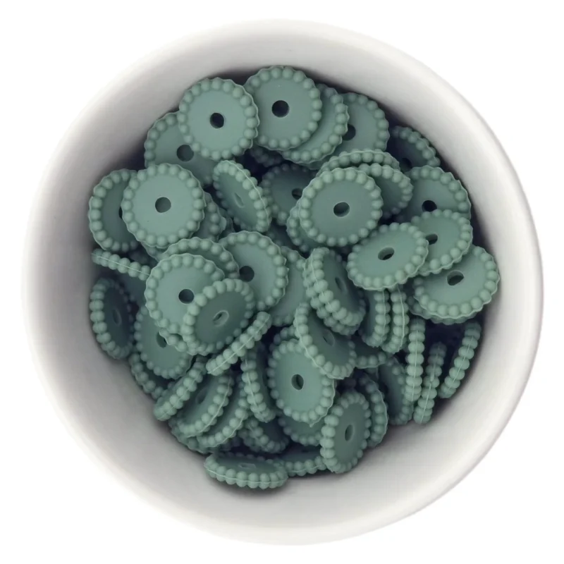 Siliconen kralen - Mini Dots - Tussenschijfje - Jade