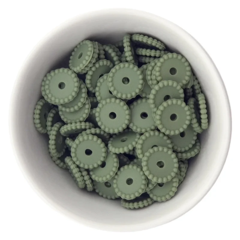 Siliconen kralen - Mini Dots - Tussenschijfje - Tijm