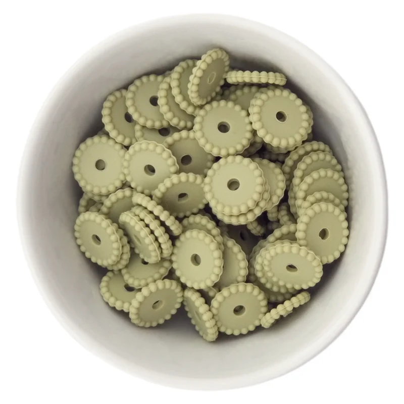 Siliconen kralen - Mini Dots - Tussenschijfje - Pistache