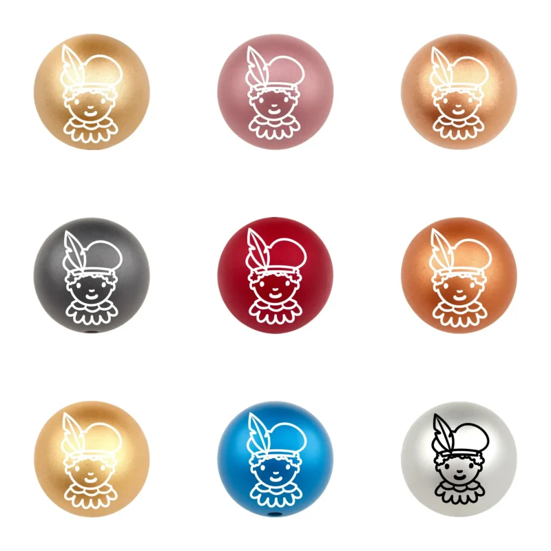 Siliconen Kraal - Gegraveerd - Piet - Siliconen Nuggets - Meerdere Kleuren