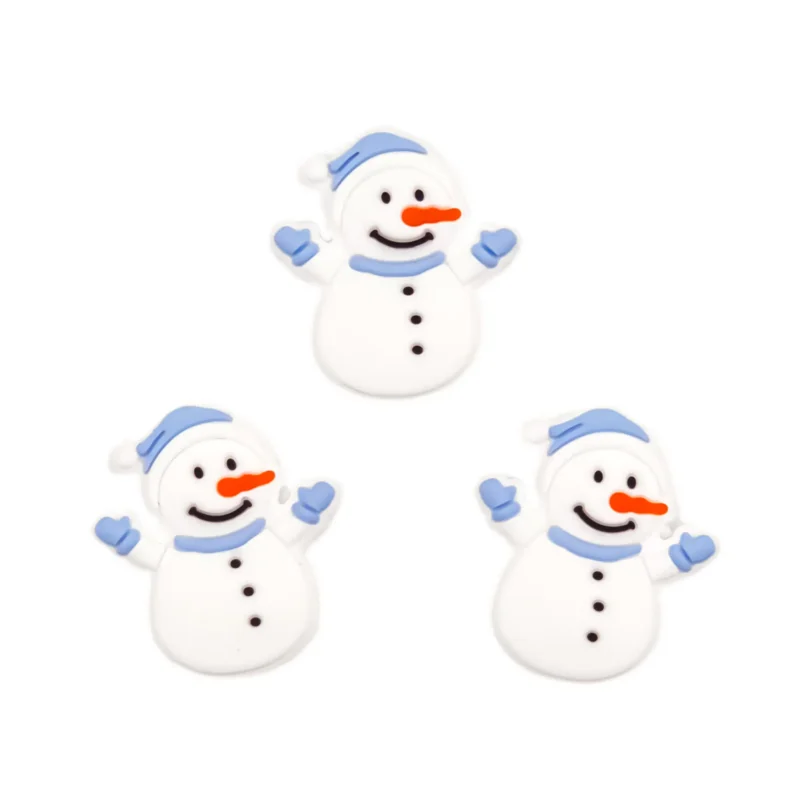 Siliconen Kraal - Sneeuwpop Licht Poeder Blauw