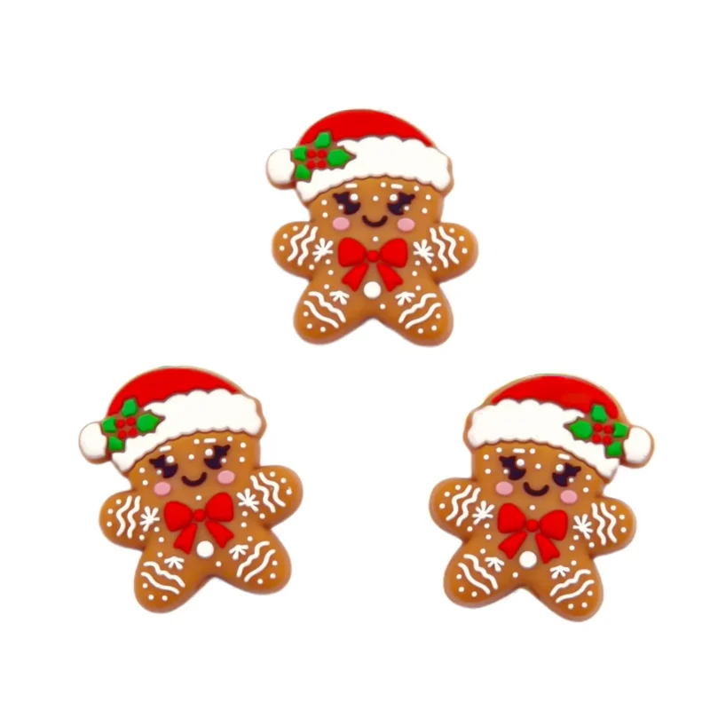 Perle de silicone - Pain d'épice 3D avec chapeau rouge