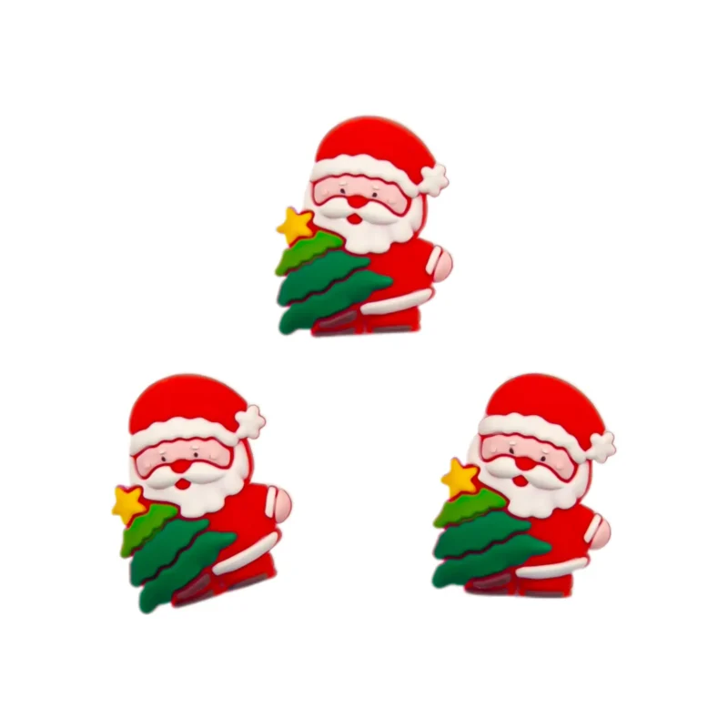 Perle de silicone - 3D - Père Noël avec sapin de Noël