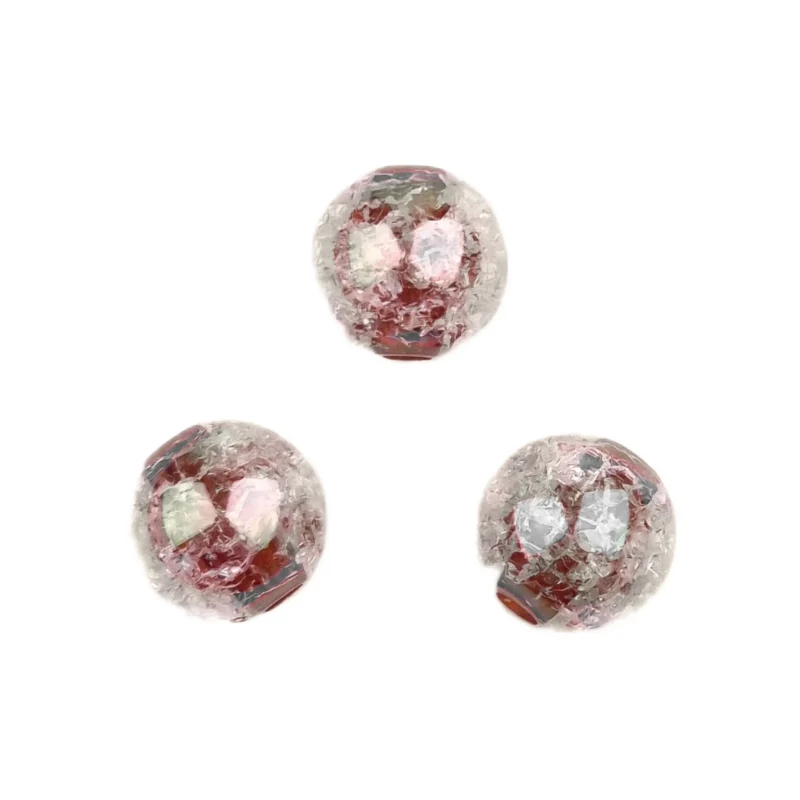 Acryl Kraal - Crackle - 16 mm - Transparant Koper