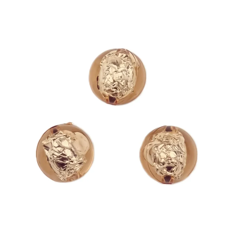 Acryl Kraal - Crackle - 16 mm - Transparant Champagne