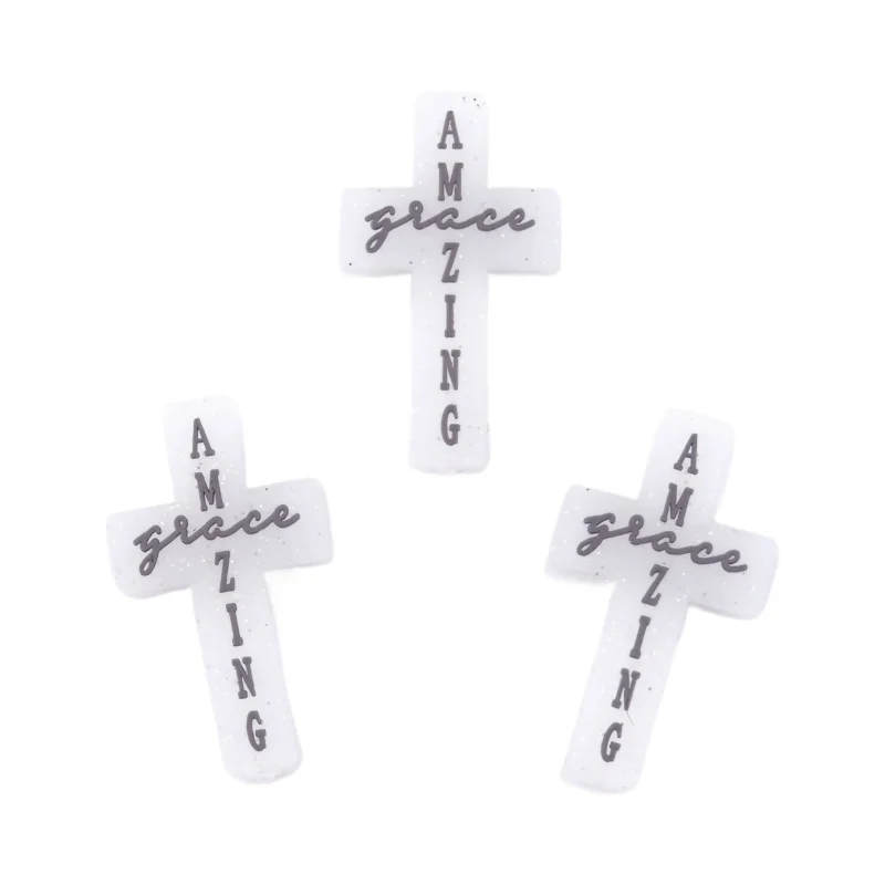 Perle de silicone - Croix - Amazing Grace
