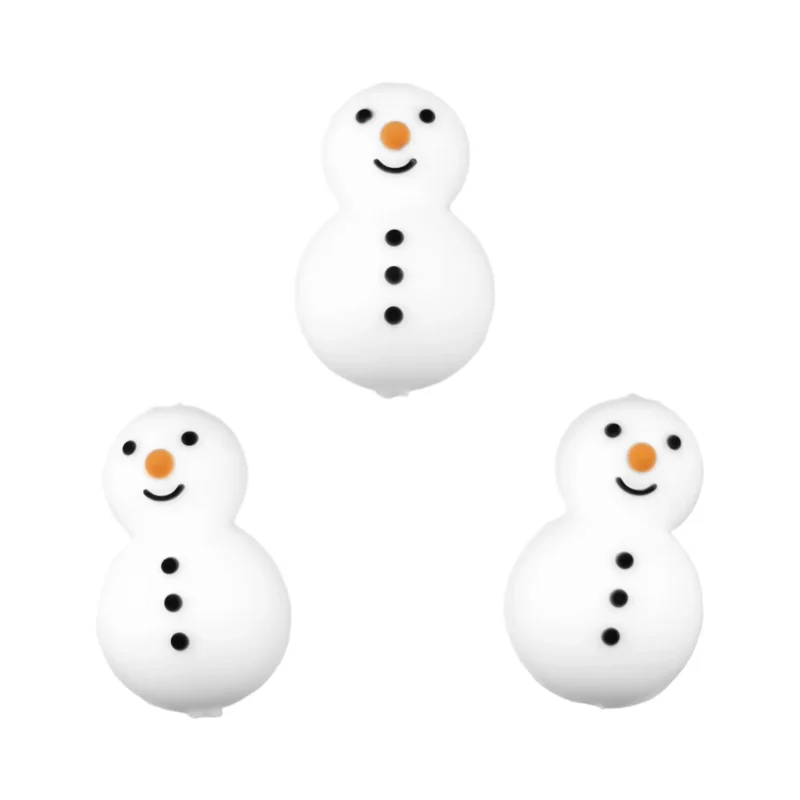 Perle de silicone - Bonhomme de neige 3D