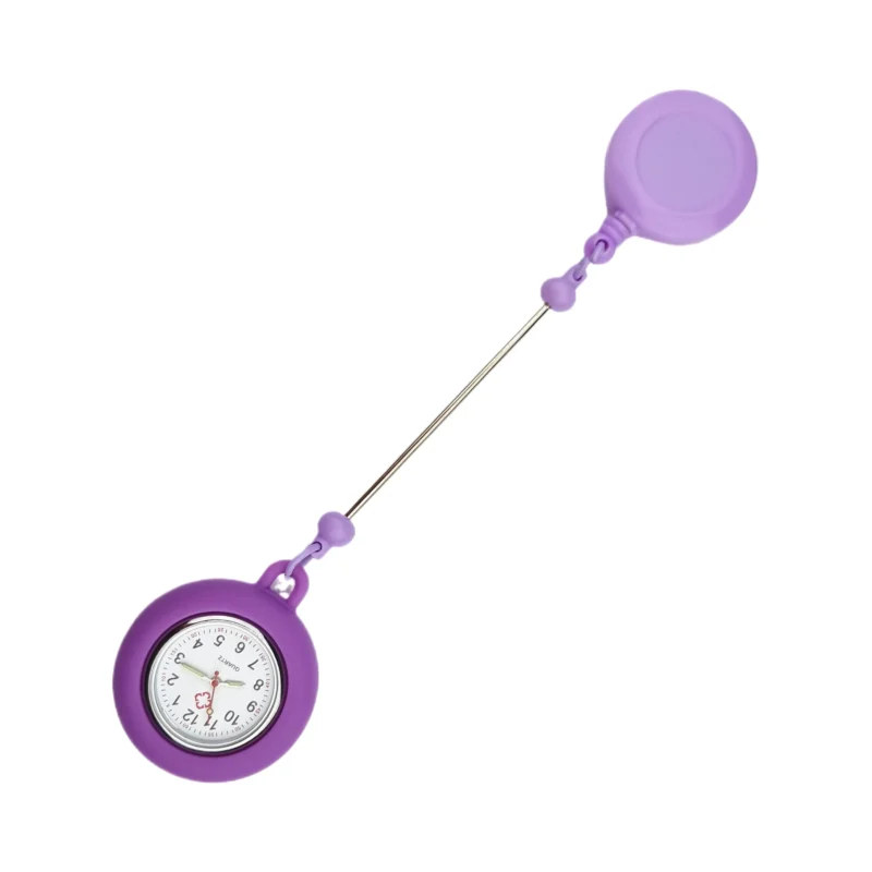 Badge Holder mit Kordelzug - Auffädelbar Krankenschwester Uhr - Flieder