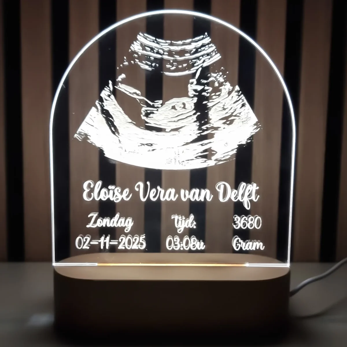 Gegraveerde Echofoto - Plexiglas - LED - Afbeelding 2