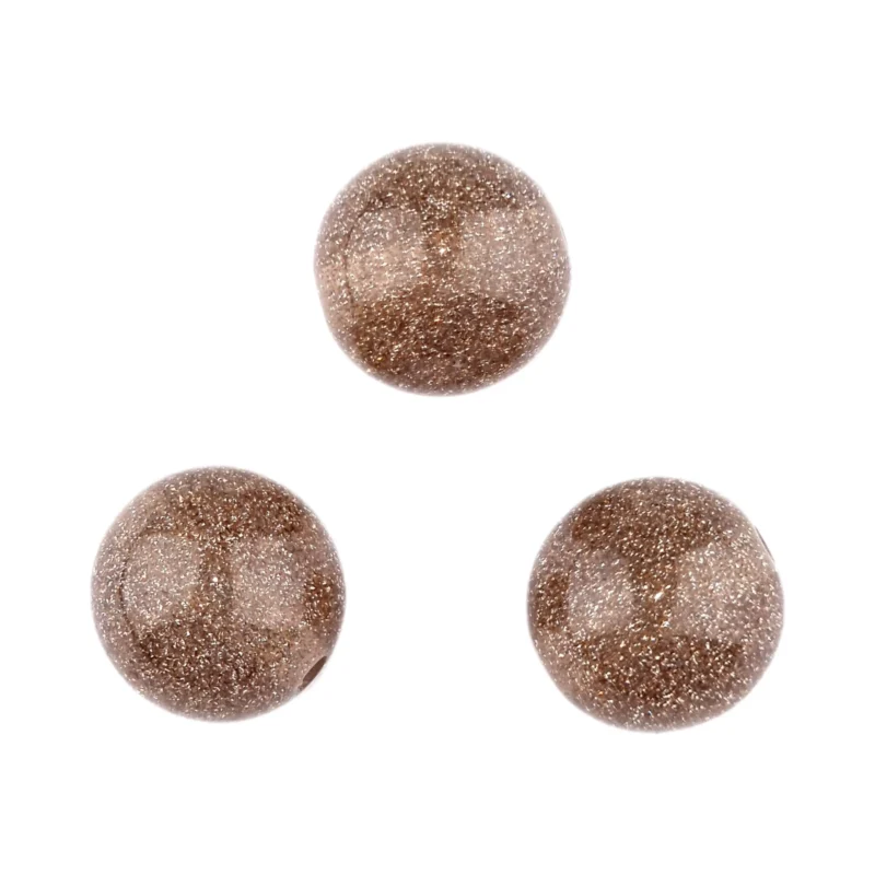 Acryl Kraal - Glitter Swirl - 16 mm - Hazelnoot