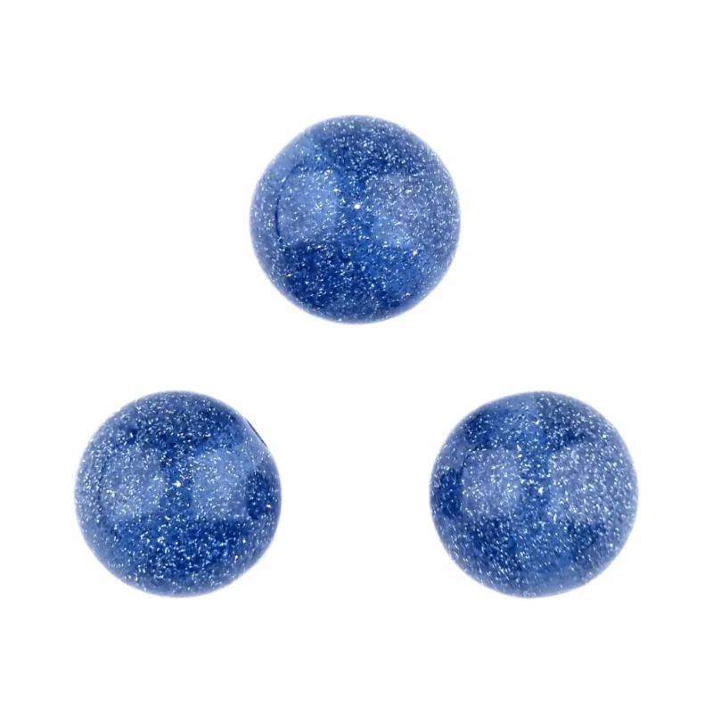 Acryl Kraal - Glitter Swirl - 16 mm - Staalblauw